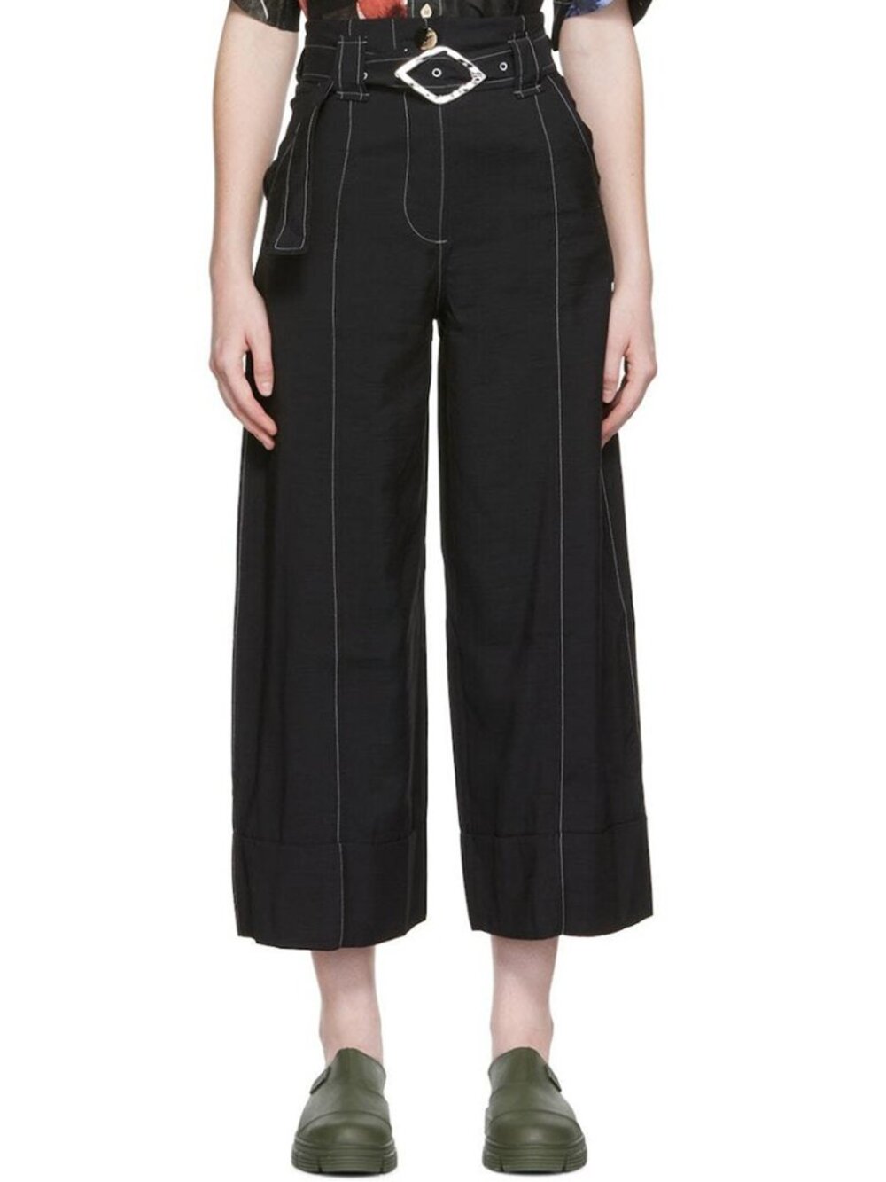 GANNi Black Contrast Trousers